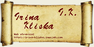 Irina Kliska vizit kartica